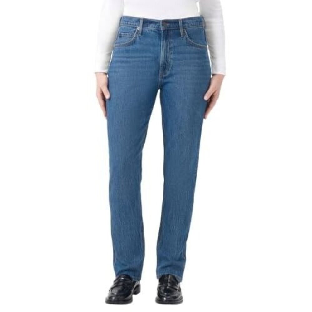 Kirkland Signature Women 6 High Rise Straight Leg Jeans Denim Pants Inseam 28"